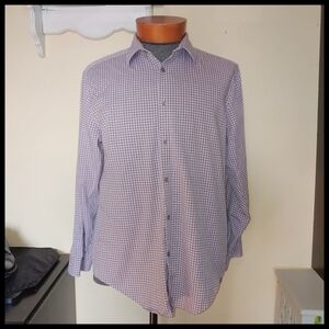 Calvin Klein Purple Gingham Button Down